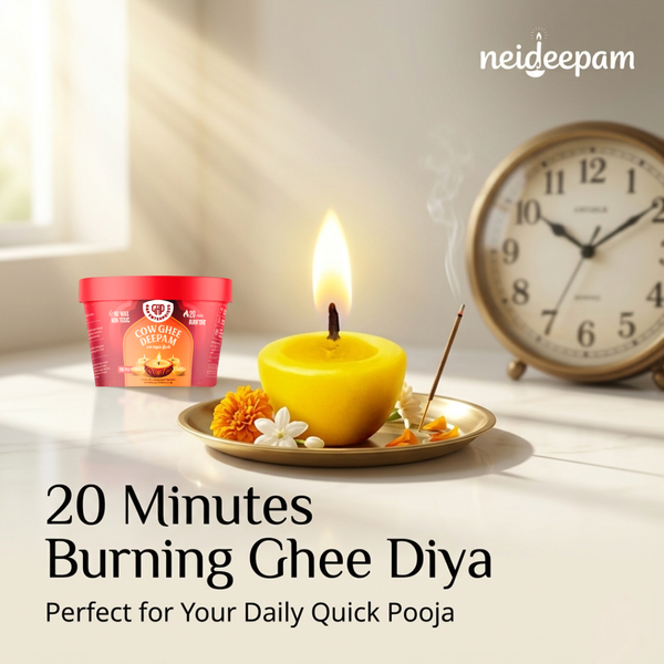 SSC® Ready-Made Cow Ghee Diyas, 20-Minute Burn, NABL Certified