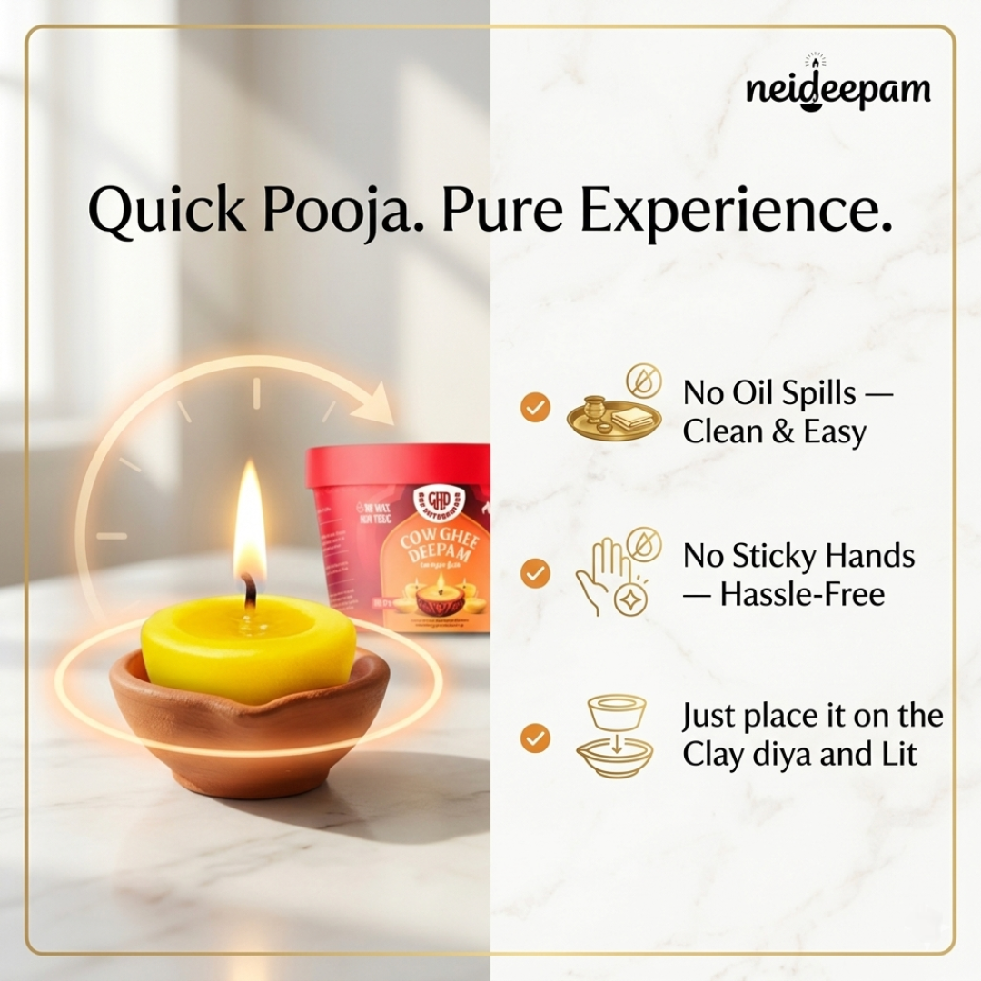 SSC® Ready-Made Cow Ghee Diyas, 20-Minute Burn, NABL Certified