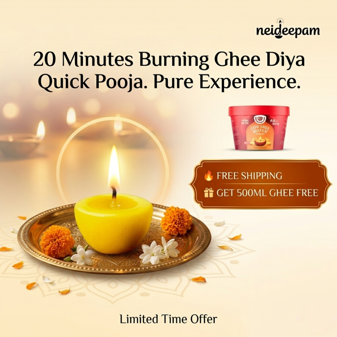 SSC® Ready-Made Cow Ghee Diyas, 20-Minute Burn, NABL Certified