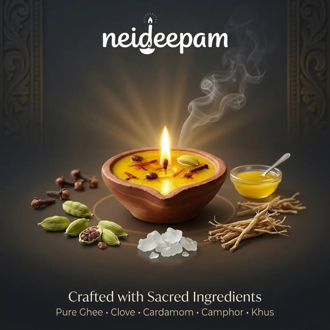 SSC® Punya Cow Ghee Deepam, Handmade, Natural, Ready to Use