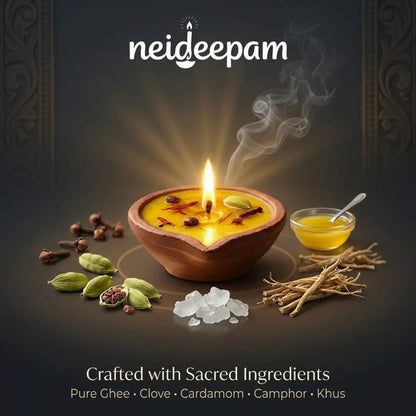 SSC® Punya Cow Ghee Deepam, Handmade, Natural, Ready to Use