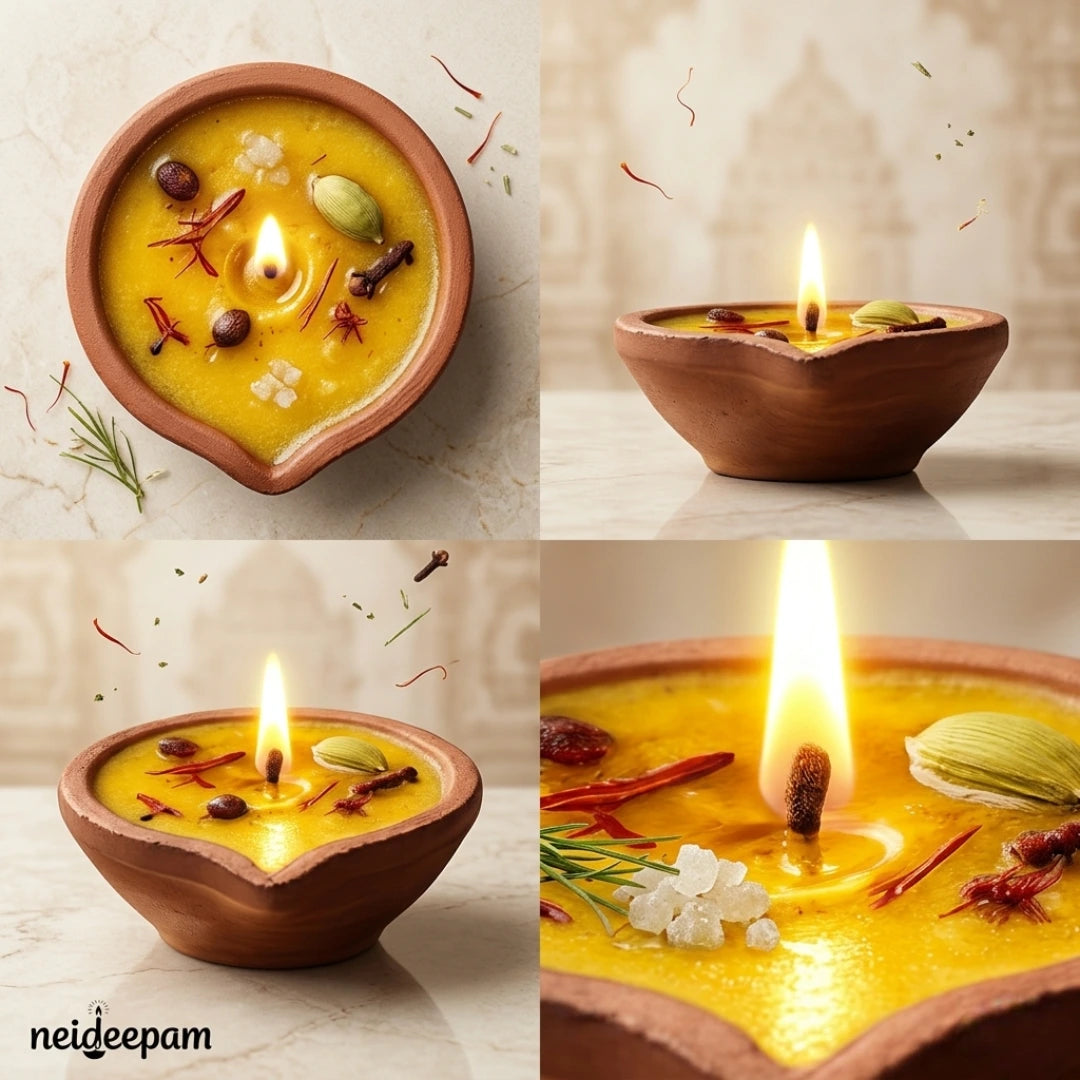 SSC® Punya Cow Ghee Deepam, Handmade, Natural, Ready to Use