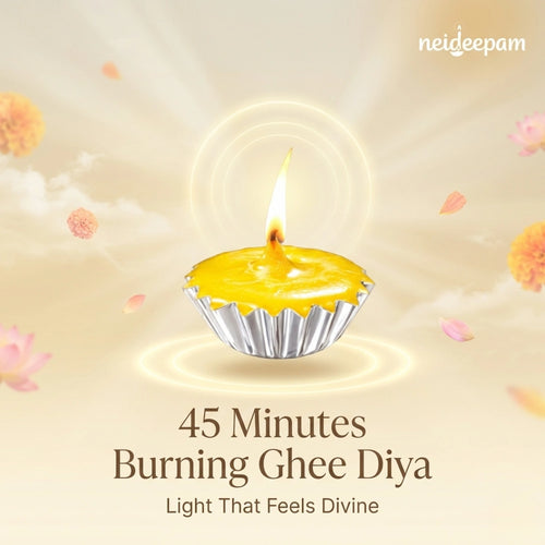 SSC® Ready-made pure Ghee Diya, Burn Time - 45 Mins, Indoor & Outdoor Use, Cup Diya,  Tested & Certified by NABL
