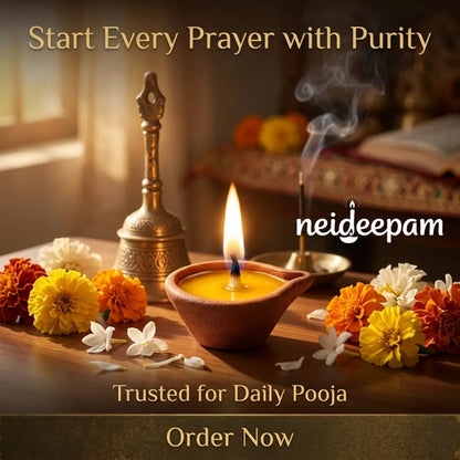 SSC® Ananta Cow Ghee Deepam, Clay Ghee Diyas, Steady Flame for Up to 1 Hour