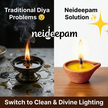 SSC® Ananta Cow Ghee Deepam, Clay Ghee Diyas, Steady Flame for Up to 1 Hour